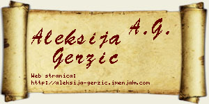 Aleksija Gerzić vizit kartica